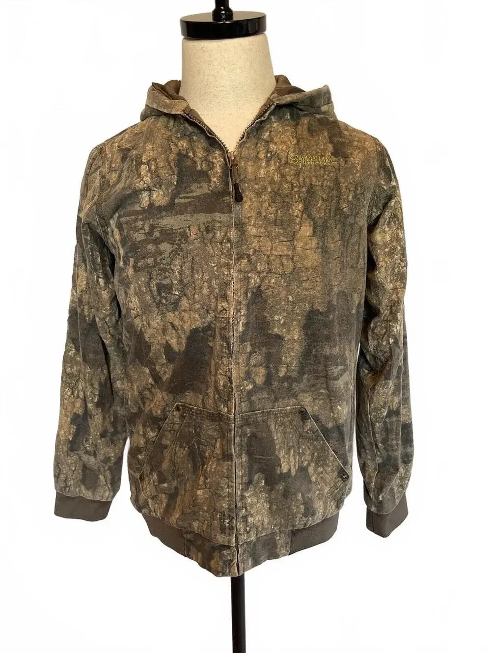 Magellan Outdoors Boys XL RealTree Timber Camo Hooded Full Zip Hunting Jacket